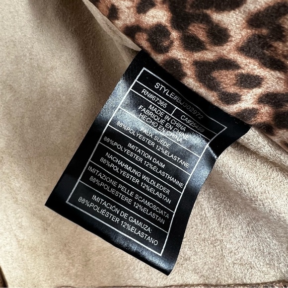 BB Dakota Aleah Leopard Print Faux Suede Jacket XS - Picture 3 of 5